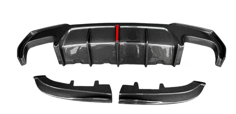 Carbon Fiber 3D Style Rear Diffuser With Light for BMW 4 Series G22 G23