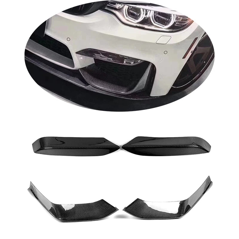 CARBON F82 F83 M4 F80 M3 Front Lower Splitter + Front Bumper Upper Fang